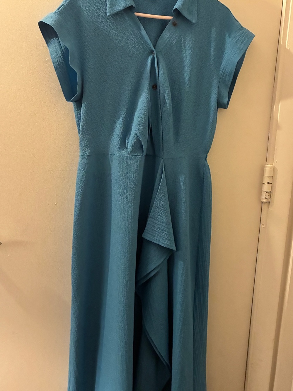 Women’s Calvin Klein Blue Ruffle-Front Maxi Dress Size 12